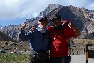 32 Jerome Ryan And Inka Expediciones Guide Agustin Aramayo At The Parking Lot 2949m At Aconcagua Park Exit.jpg